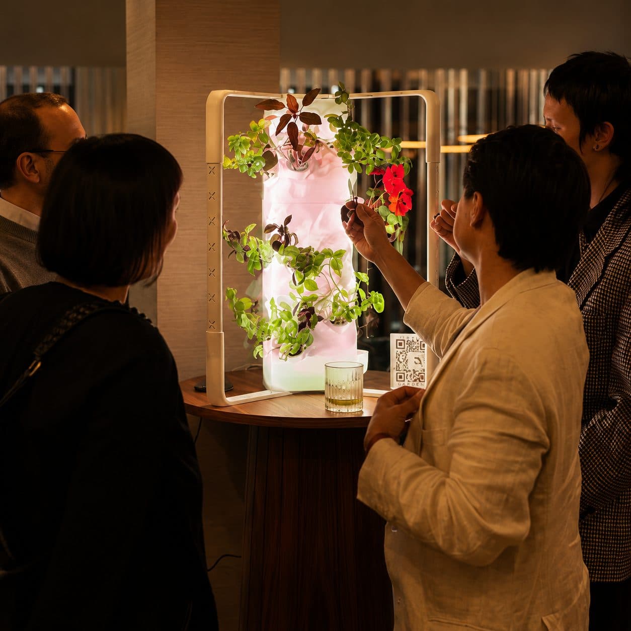 Ortus garden displayed in a hotel lounge
